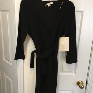 Boston Proper Black Wrap Dress NWT!
